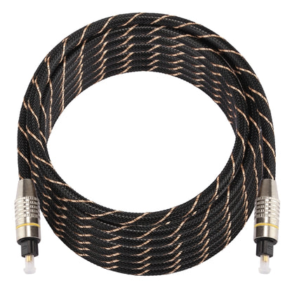 5m OD6.0mm Gold Plated Metal Head Woven Net Line Toslink Male to Male Digital Optical Audio Cable, Length: 5m