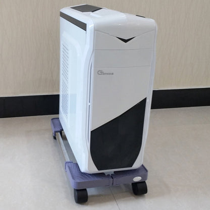 Computer Mainframe Host Adjustable Mobile Base Bracket with Wheel, 43-55cm Length Adjustable, 22-34cm Width Adjustable, H Type