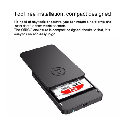 ORICO 2569S3 USB3.0 Micro-B External Hard Disk Box Storage Case for 9.5mm 2.5 inch SATA HDD / SSD