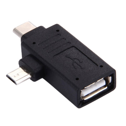 USB-C / Type-C Male + Micro USB Male to USB 2.0 Female Adapter, USB 2.0
