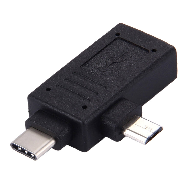 USB-C / Type-C Male + Micro USB Male to USB 2.0 Female Adapter, USB 2.0