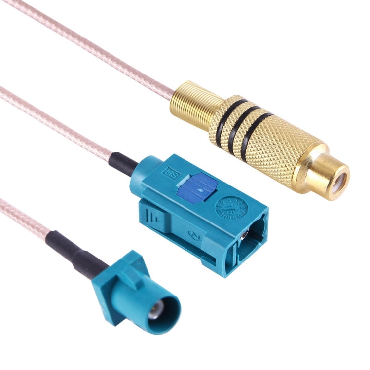 15cm RCA Female to  FAKRA Male + FAKRA Z Type Female RG316 Cable with Spring, FAKRA Male+FAKRA Z Female RG316