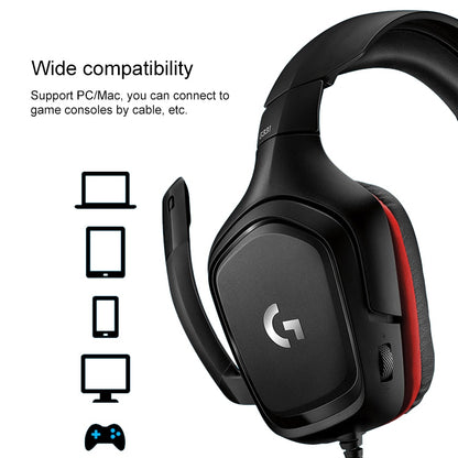 Logitech G331 Dolby 7.1 Surround Sound Stereo Folding Noise Reduction Competition Gaming Headset, G331