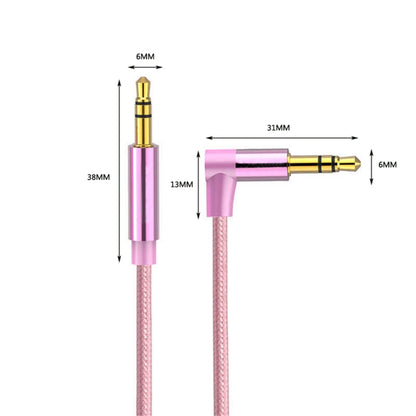 AV01 3.5mm Male to Male Elbow Audio Cable, Length: 1m, 1m