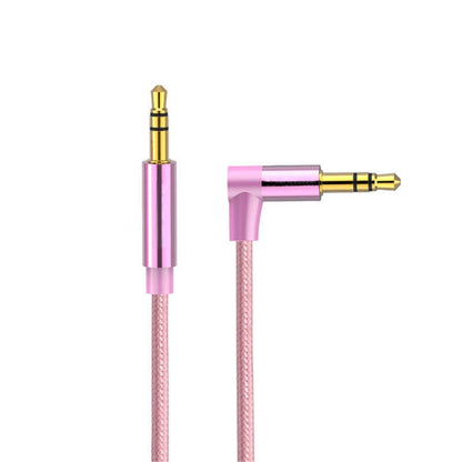 AV01 3.5mm Male to Male Elbow Audio Cable, Length: 1m, 1m