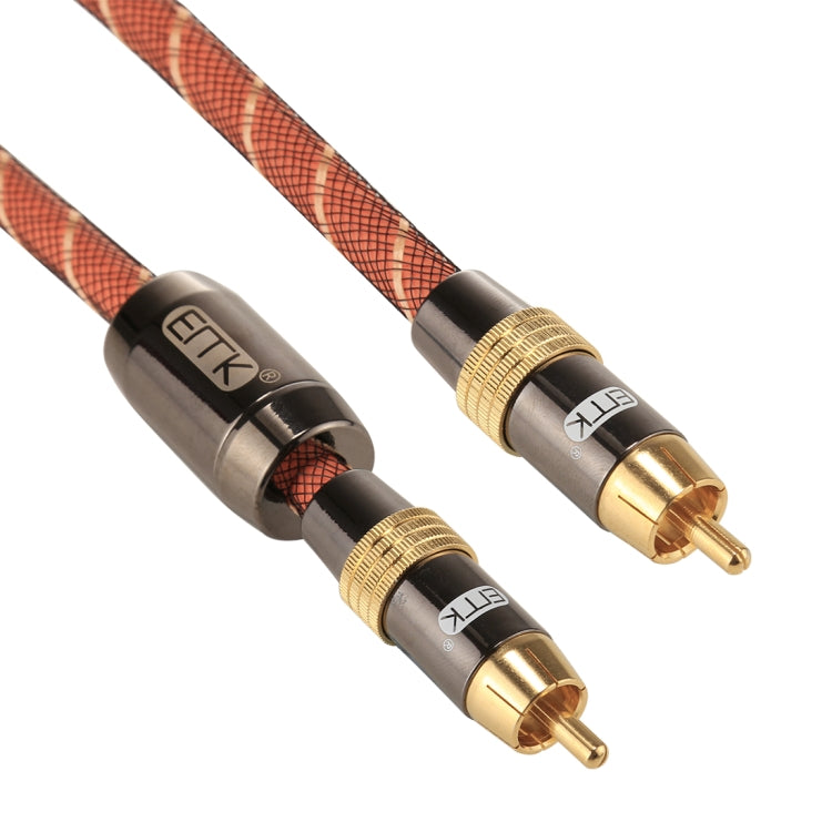 EMK TZ/A 1m OD8.0mm Gold Plated Metal Head RCA to RCA Plug Digital Coaxial Interconnect Cable Audio / Video RCA Cable, Length: 1m