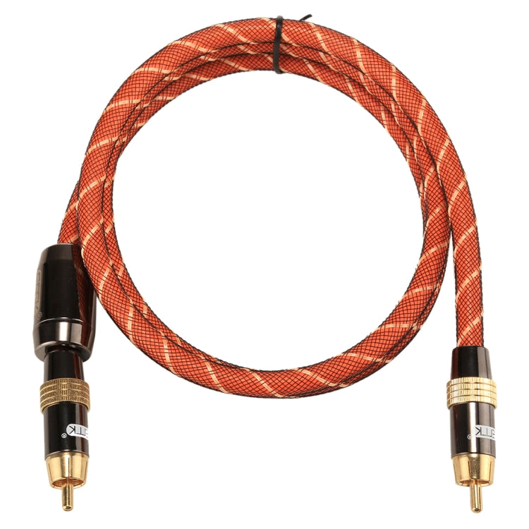 EMK TZ/A 1m OD8.0mm Gold Plated Metal Head RCA to RCA Plug Digital Coaxial Interconnect Cable Audio / Video RCA Cable, Length: 1m