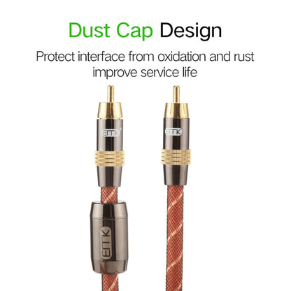 EMK TZ/A 1.5m OD8.0mm Gold Plated Metal Head RCA to RCA Plug Digital Coaxial Interconnect Cable Audio / Video RCA Cable, Length: 1.5m