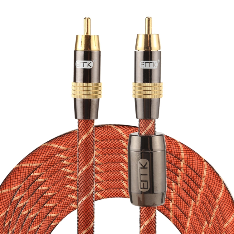 EMK TZ/A 5m OD8.0mm Gold Plated Metal Head RCA to RCA Plug Digital Coaxial Interconnect Cable Audio / Video RCA Cable, Length: 5m