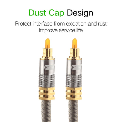 EMK YL-A 8m OD8.0mm Gold Plated Metal Head Toslink Male to Male Digital Optical Audio Cable, Length: 8m