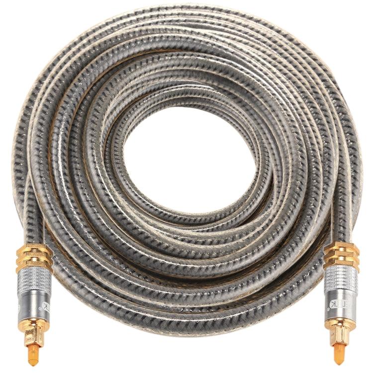 EMK YL-A 15m OD8.0mm Gold Plated Metal Head Toslink Male to Male Digital Optical Audio Cable, Length: 15m