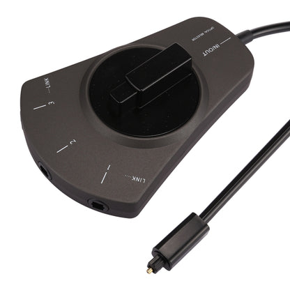 EMK 3 input 1 output Digital Optical Audio Switcher with Toslink Selector Switch for MD / DVD / VCR / CD Player, Black