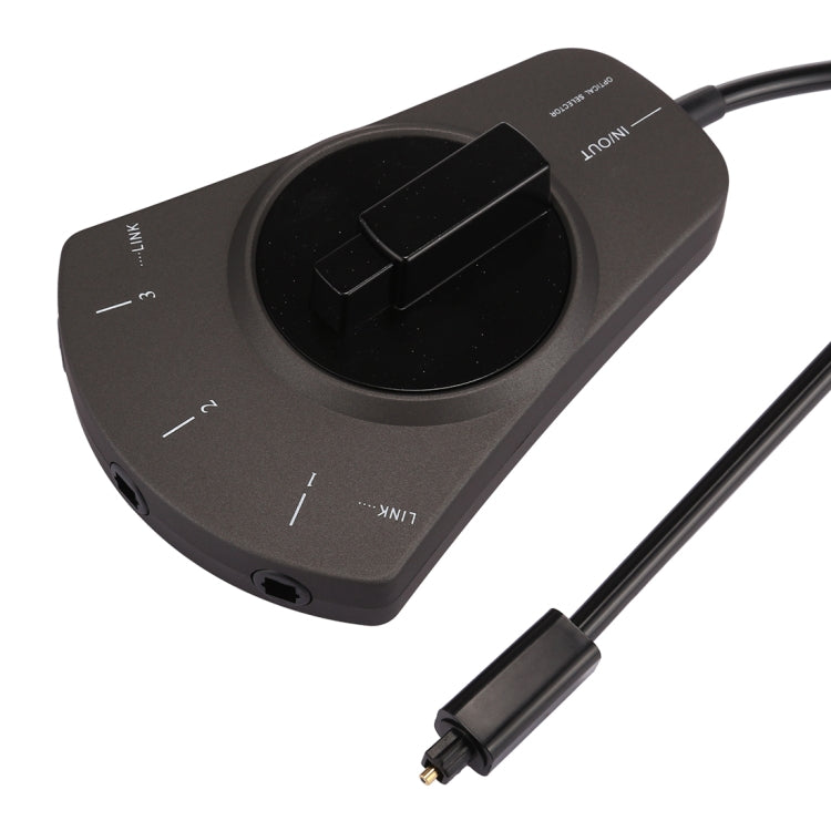 EMK 3 input 1 output Digital Optical Audio Switcher with Toslink Selector Switch for MD / DVD / VCR / CD Player, Black