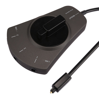 EMK 3 input 1 output Digital Optical Audio Switcher with Toslink Selector Switch for MD / DVD / VCR / CD Player, Black