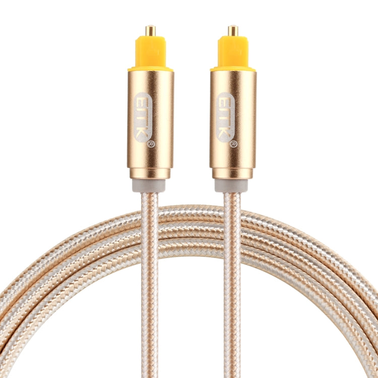 EMK 1m OD4.0mm Gold Plated Metal Head Woven Line Toslink Male to Male Digital Optical Audio Cable, Length: 1m