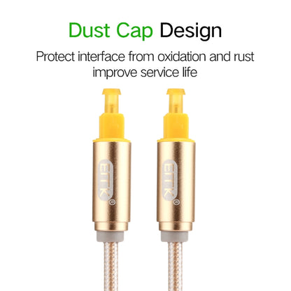 EMK 1m OD4.0mm Gold Plated Metal Head Woven Line Toslink Male to Male Digital Optical Audio Cable, Length: 1m
