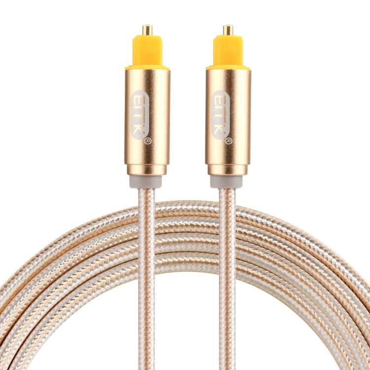 EMK 1.5m OD4.0mm Gold Plated Metal Head Woven Line Toslink Male to Male Digital Optical Audio Cable, Length: 1.5m