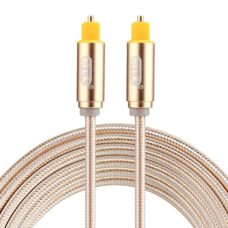 EMK 2m OD4.0mm Gold Plated Metal Head Woven Line Toslink Male to Male Digital Optical Audio Cable, Length: 2m
