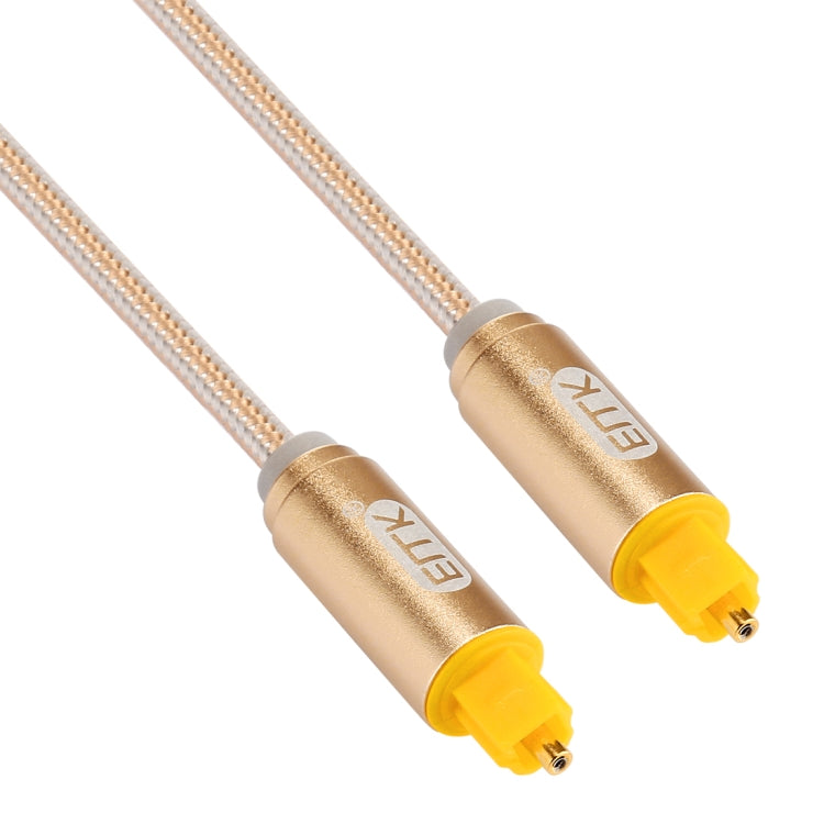 EMK 5m OD4.0mm Gold Plated Metal Head Woven Line Toslink Male to Male Digital Optical Audio Cable, Length: 5m