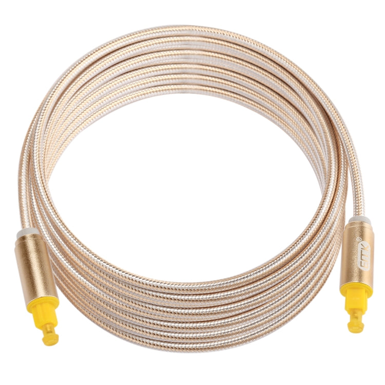 EMK 5m OD4.0mm Gold Plated Metal Head Woven Line Toslink Male to Male Digital Optical Audio Cable, Length: 5m