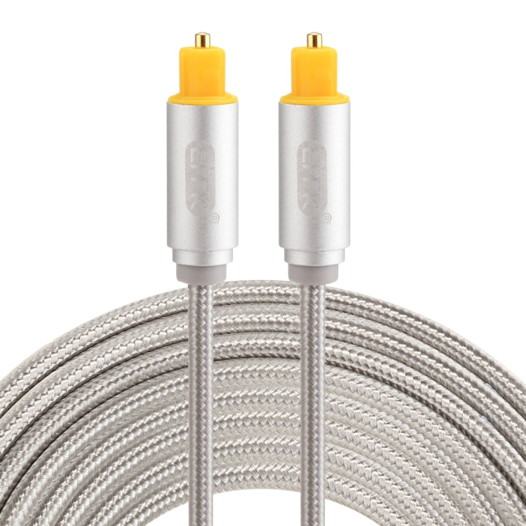 EMK 5m OD4.0mm Gold Plated Metal Head Woven Line Toslink Male to Male Digital Optical Audio Cable, Length: 5m