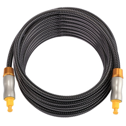 5m OD6.0mm Gold Plated Metal Head Woven Line Toslink Male to Male Digital Optical Audio Cable, Length: 5m