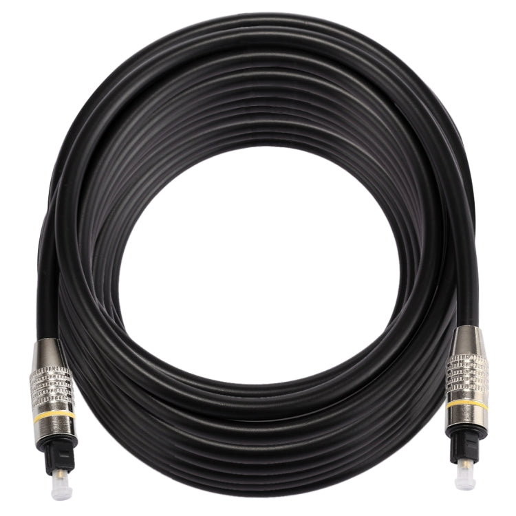 15m OD6.0mm Nickel Plated Metal Head Toslink Male to Male Digital Optical Audio Cable, Length: 15m