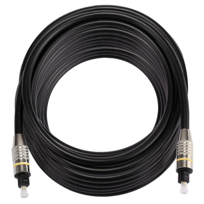 15m OD6.0mm Nickel Plated Metal Head Toslink Male to Male Digital Optical Audio Cable, Length: 15m
