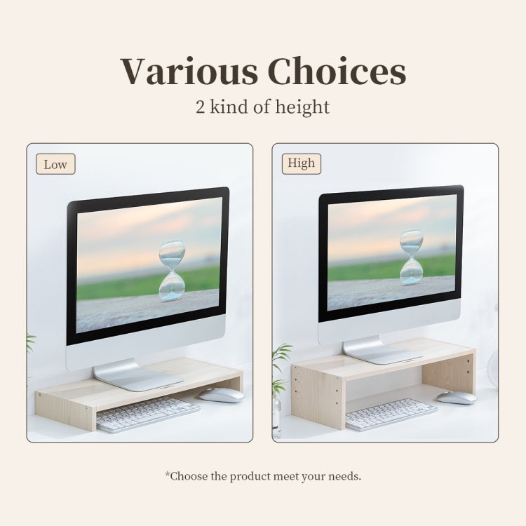 ORICO MSR-05-WD-BP 2-layer Wood Grain Computer Monitor Holder with Drawer, Size: 50 x 20 x 13.5cm, 2-layer with Drawer, Size: 50 x 20 x 13.5cm