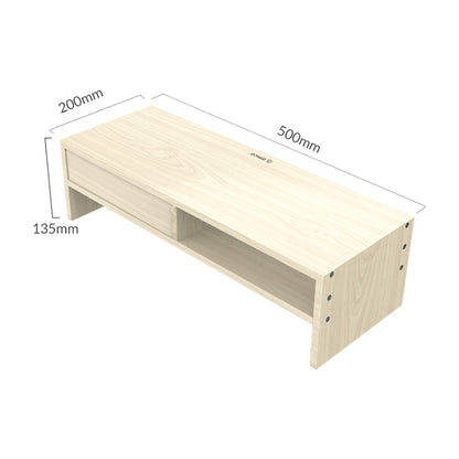 ORICO MSR-05-WD-BP 2-layer Wood Grain Computer Monitor Holder with Drawer, Size: 50 x 20 x 13.5cm, 2-layer with Drawer, Size: 50 x 20 x 13.5cm