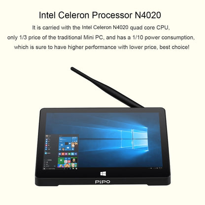 PiPo X10 Pro TV Box Style Tablet Mini PC, 6GB+64GB, 5000mAh Battery, 10.1 inch Windows 10 Intel Intel Celeron Processor N4020 Quad Core up to 2.8Ghz, Support TF Card & Bluetooth & WiFi & LAN & HDMI, X10 Pro
