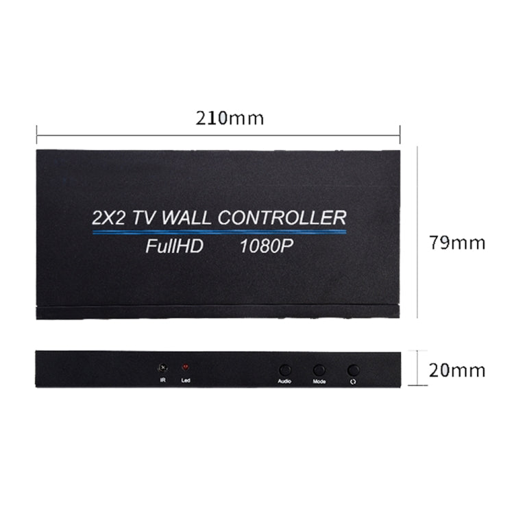 BT14 2X2 HDMI TV Wall Controller Multi-screen Splicing Processor, Full HD 1080P