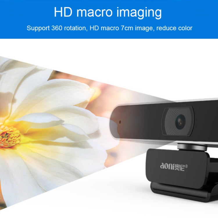 Aoni A30 Beauty FHD 1080P Smart IPTV WebCam Teleconference Teaching Live Broadcast Computer Camera with Microphone, A30