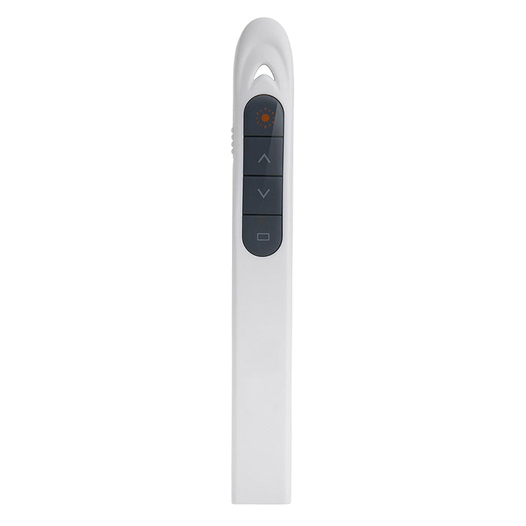 XM930 2.4GHz Wireless Laser PowerPoint Page Turning Pen Multimedia Wireless Presentation Projection Pen with USB Receiver, Support Low Battery Remind, Remote Control Distance: 100m, 100m White, 100m Black