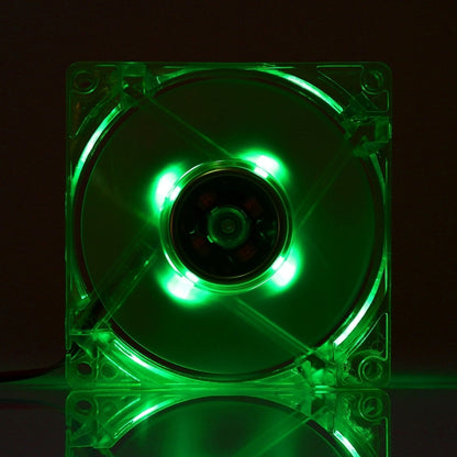 8025 4 Pin DC 12V 0.18A Computer Case Cooler Cooling Fan with LED Light, Random Color Delivery , Size: 80x80x25mm, 8025 Green, 8025 Dark Blue