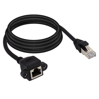 RJ45 Female to Male CAT6E Network Panel Mount Screw Lock Extension Cable, Length: 3m, Length: 3m