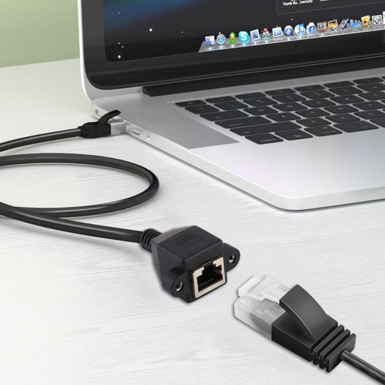 RJ45 Female to Male CAT6E Network Panel Mount Screw Lock Extension Cable, Length: 3m, Length: 3m