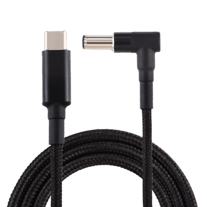 PD 100W 6.0 x 1.4mm Elbow to USB-C / Type-C Nylon Weave Power Charge Cable, Cable Length: 1.7m, 6.0x1.4mm to Type-C