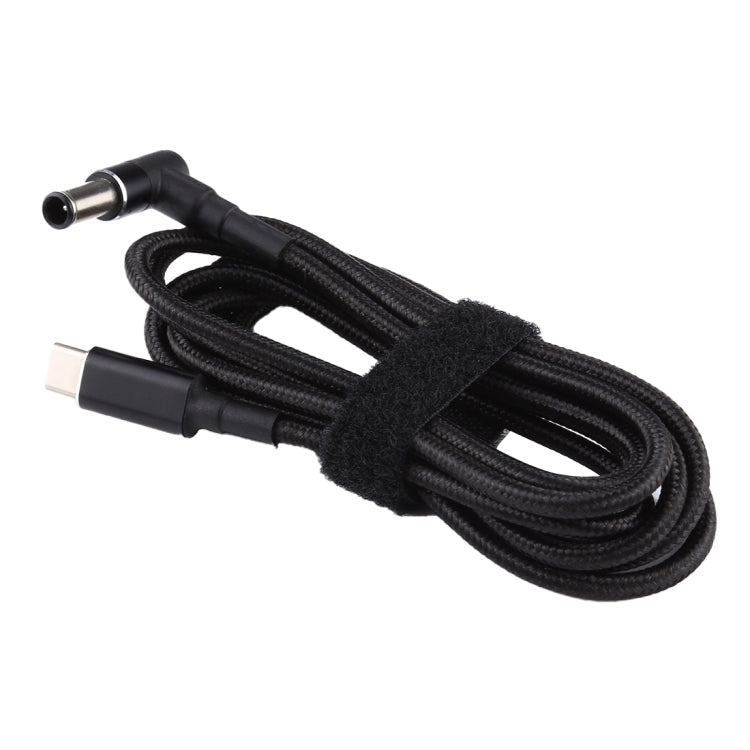PD 100W 6.0 x 1.4mm Elbow to USB-C / Type-C Nylon Weave Power Charge Cable, Cable Length: 1.7m, 6.0x1.4mm to Type-C