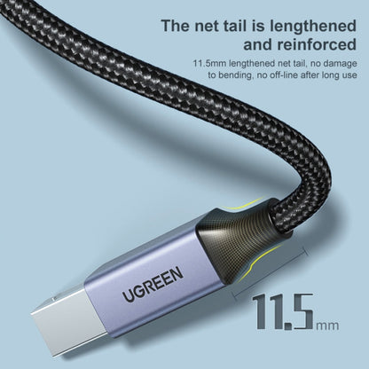 Ugreen Type-C / USB-C to Type-B Printer Nylon Braid Connect Data Cable, Length: 3m, Length: 3m