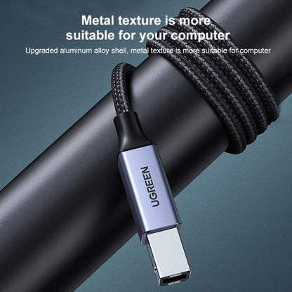Ugreen Type-C / USB-C to Type-B Printer Nylon Braid Connect Data Cable, Length: 3m, Length: 3m