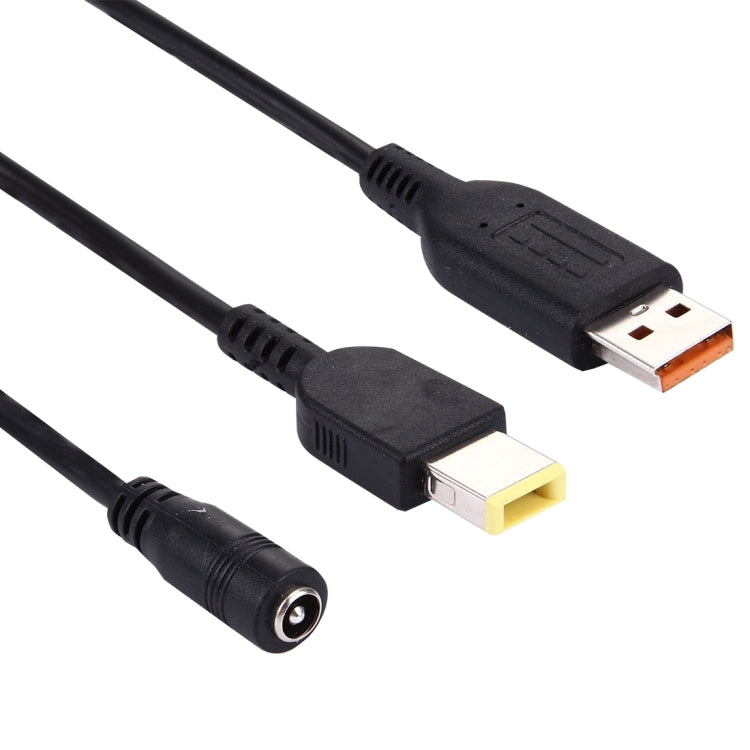 5.5x2.1mm Female to Lenovo YOGA 3 & Big Square (First Generation) Male Interfaces Power Adapter Cable for Lenovo Laptop Notebook, Length: about 30cm, X1 Yoga 2018/2017 & T570/T470/T470s