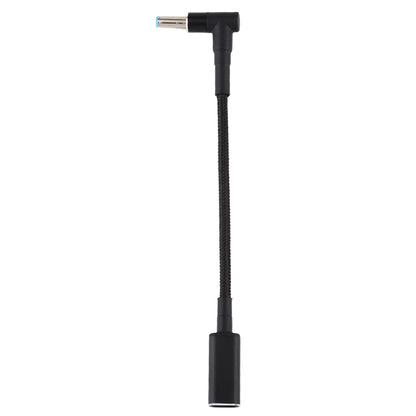 PD 100W 18.5-20V 4.5 x 0.6mm Elbow to USB-C / Type-C Adapter Nylon Braid Cable for HP, 4.5 x 0.6mm