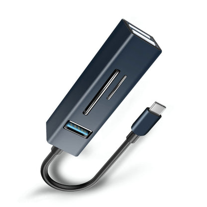 15102 5 in 1 USB-C / Type-C to USB3.0 + SD / TF Card Reader HUB Adapter, Type-C