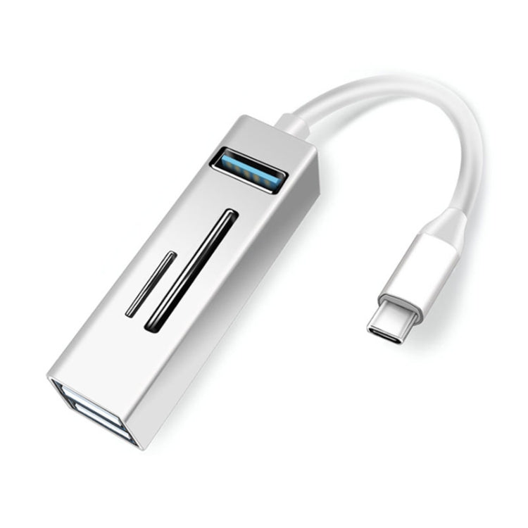 15102 5 in 1 USB-C / Type-C to USB3.0 + SD / TF Card Reader HUB Adapter, Type-C