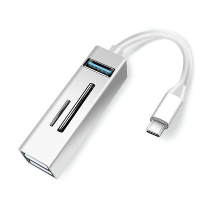 15102 5 in 1 USB-C / Type-C to USB3.0 + SD / TF Card Reader HUB Adapter, Type-C