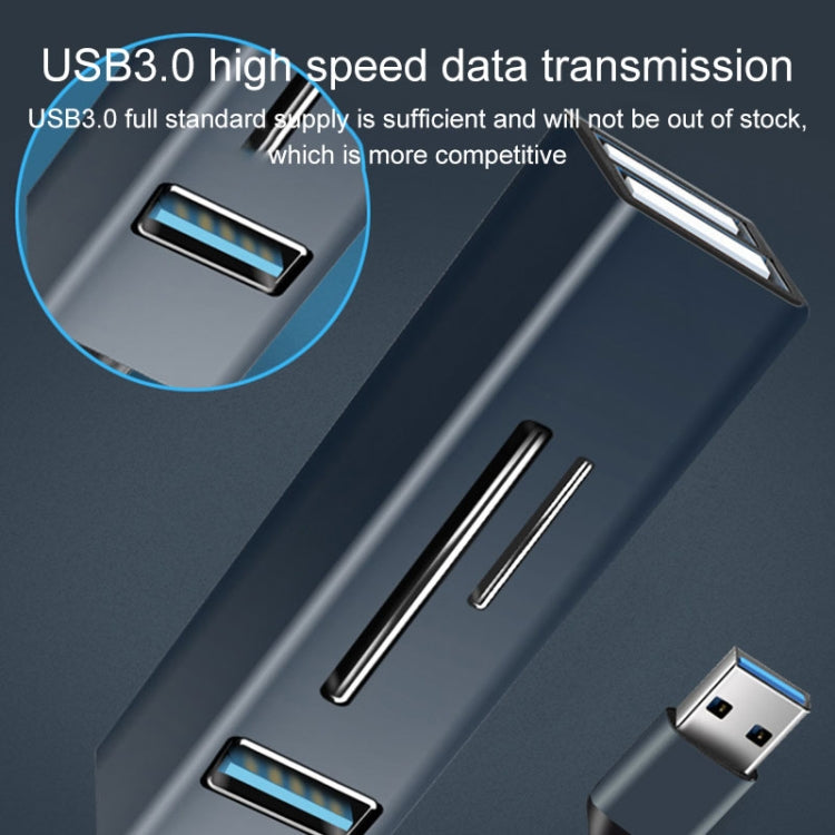 15102 5 in 1 USB-C / Type-C to USB3.0 + SD / TF Card Reader HUB Adapter, Type-C