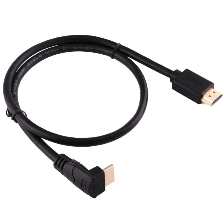 60cm 4K*2K HDMI 2.0 Version High Speed HDMI Cable with Ethernet Right Angle 90 Degree, HDMI to 90 Degree HDMI
