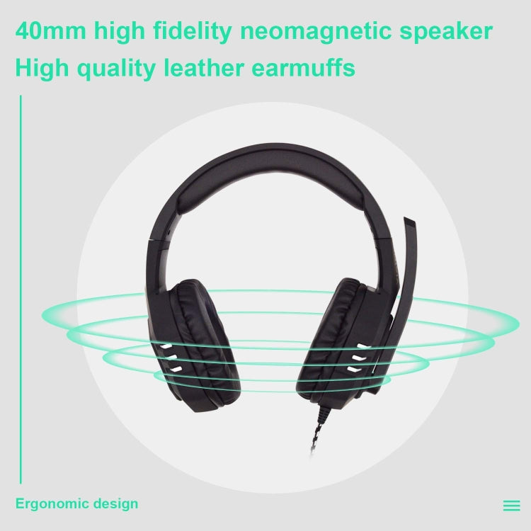 SADES AH-38 3.5mm Plug Wire-controlled E-sports Gaming Headset with Retractable Microphone, Cable Length: 2m, AH-38