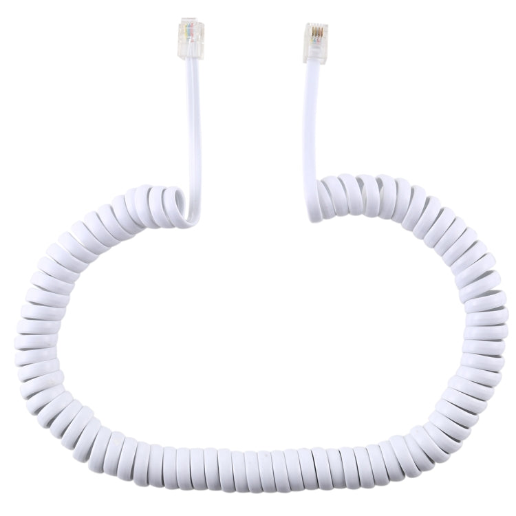 4 Core Male to Male RJ11 Spring Style Telephone Extension Coil Cable Cord Cable, Stretch Length: 2m(Black), Length: 2m